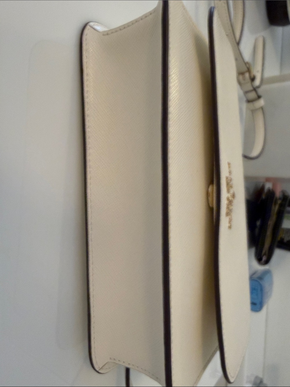 kate spade Ivory Leather Crossbody with Gold Chain - Picture 8 of 12